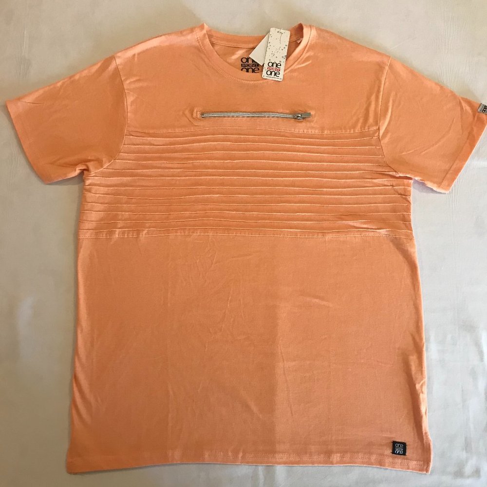 One Point One Men's Peach Color Shirt